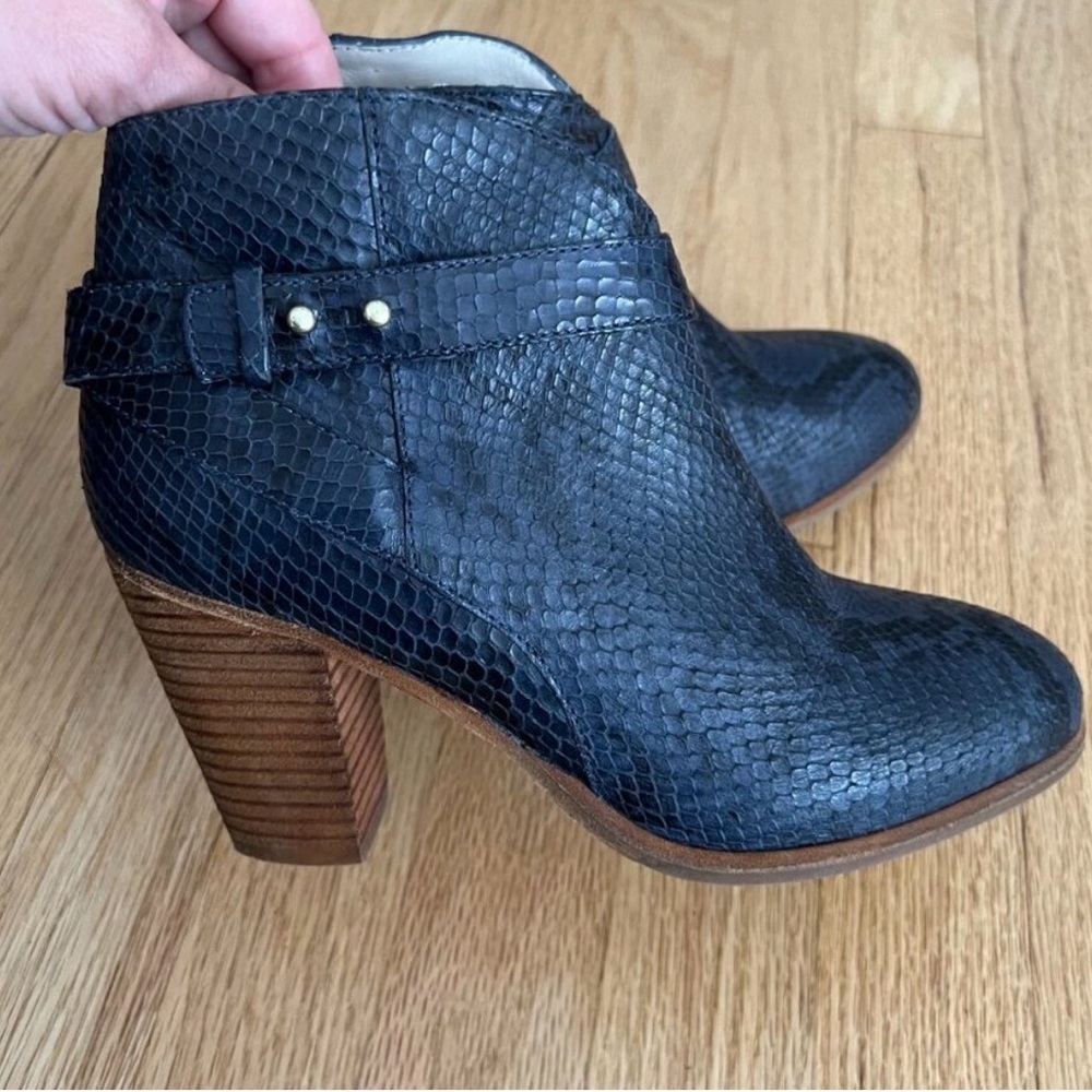 Boden Navy Snakeskin Ankle Boots - Picture 5 of 11